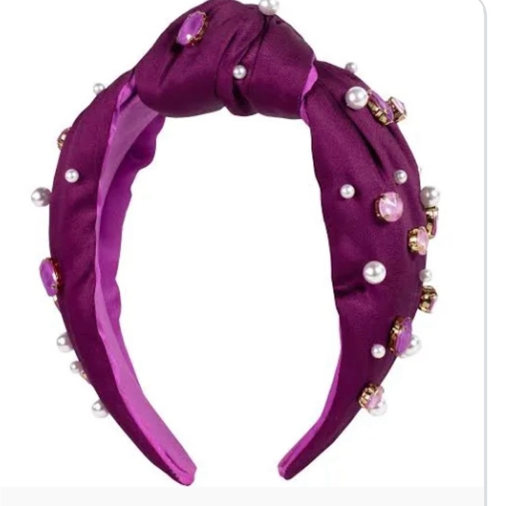 NWT Lilly Pulitzer Emb Top Knot Wide Headband in Amarena Cherry color